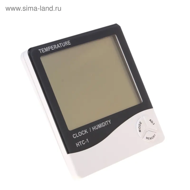 Термометр электронный HTC-1, 1- режим, c часами, на батарейках, пластик