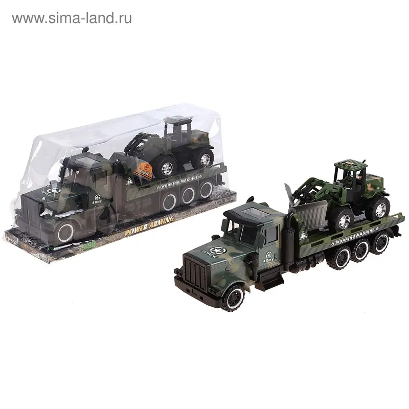 Грузовик инерционный военный, с трактором