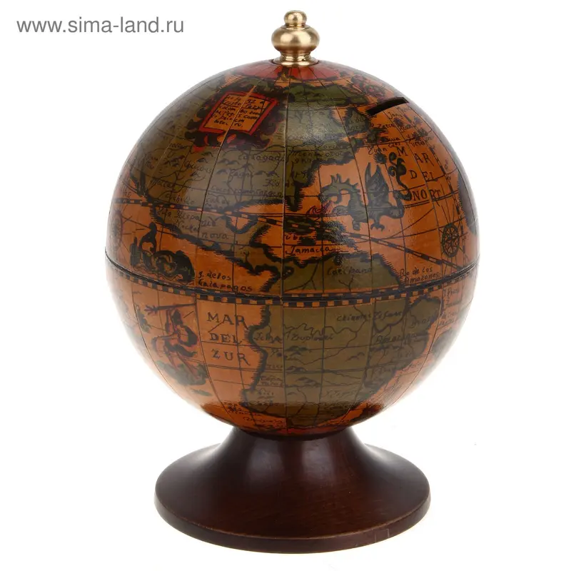 глобус-копилка 14/S D14 14х 17,5 дерево