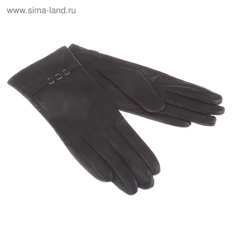 Перчатки жен 01-XS-L-04, 25см, три колечка, черный