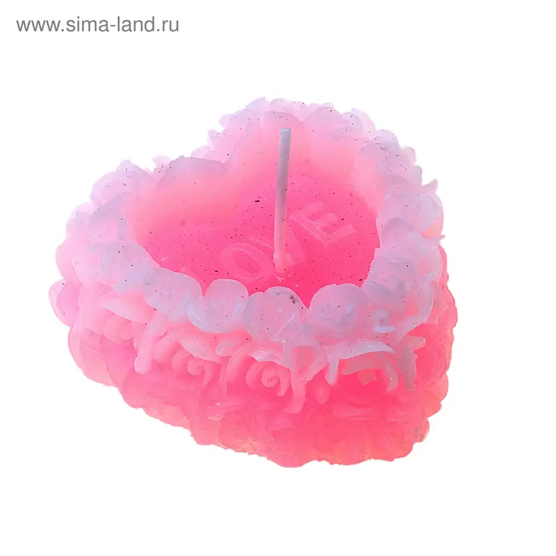 Свеча "Сердце койма из роз"