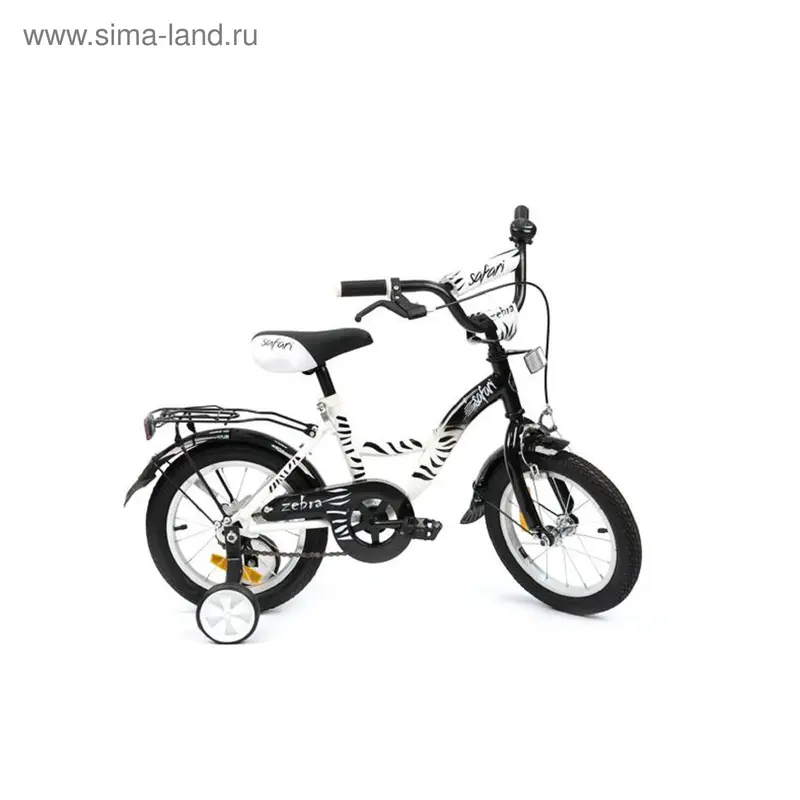велосипед 2х кол. 14" Safari ZEBRA GT5689 пер/зад тормоз,багажник