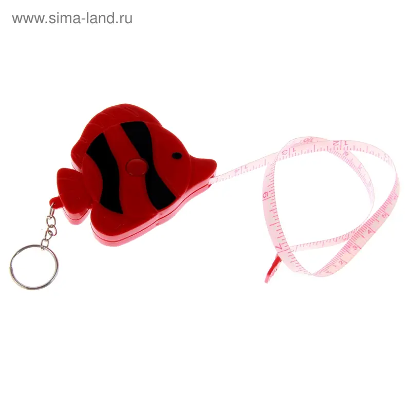 Рулетка на кольце "Рыбка" (1 м), МИКС
