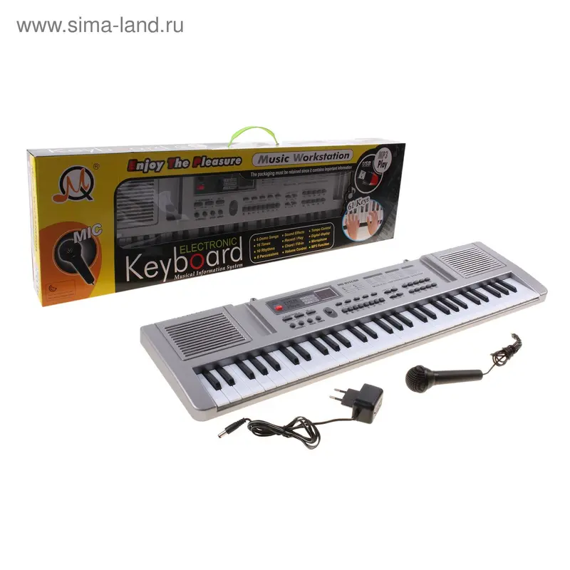 Синтезатор с MP3, работает от сети и от батареек