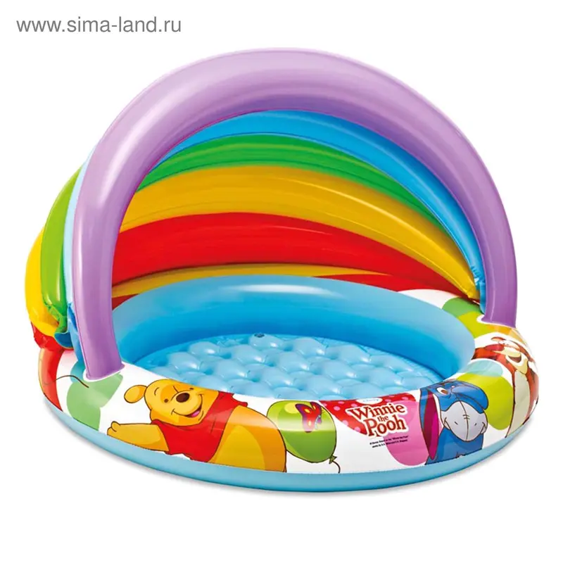 Бассейн "Винни Пух", 102х69 см, с тентом, 1-3 лет 57424NP INTEX
