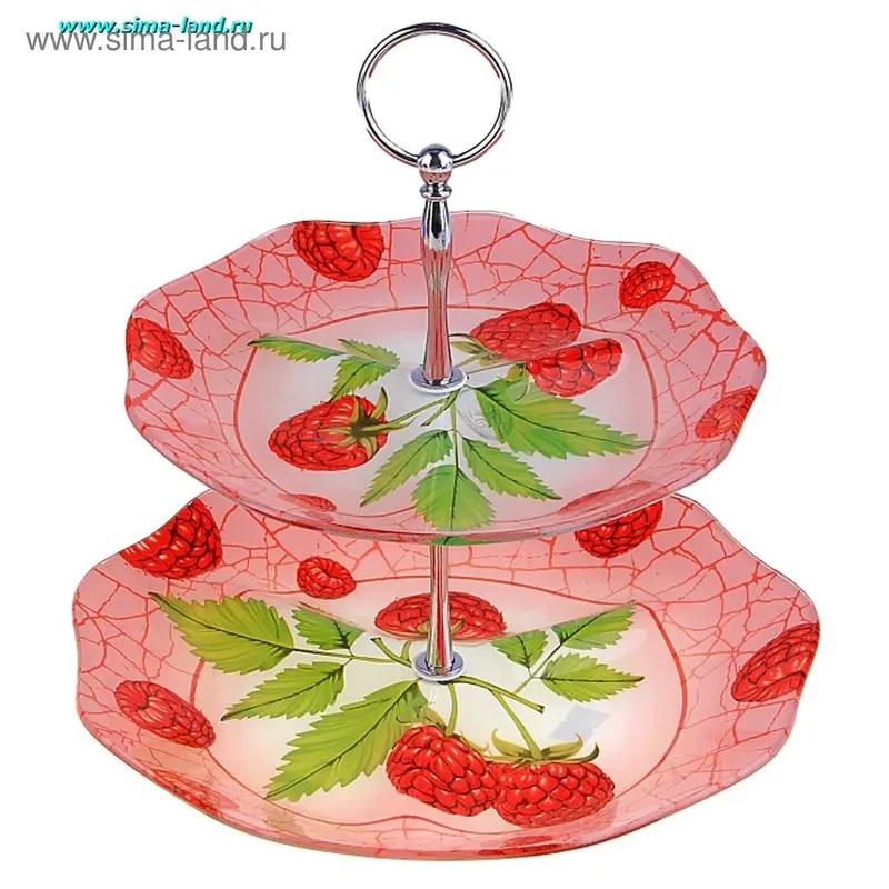 Фруктовница "Малина", 2 яруса, диаметром 30 и 25 см