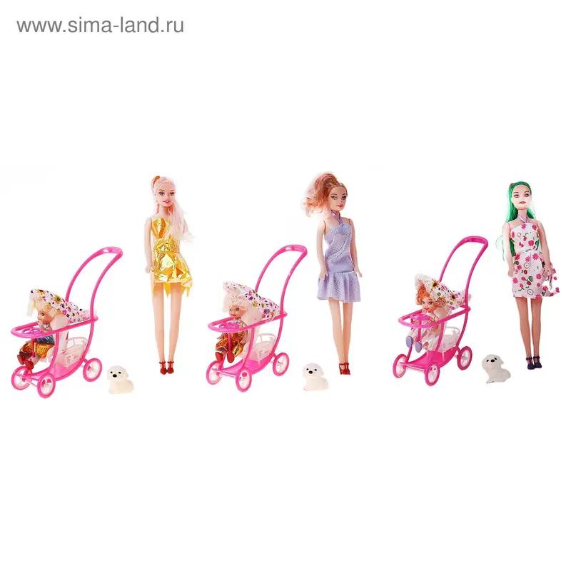 Кукла с малышкой в коляске, микс
