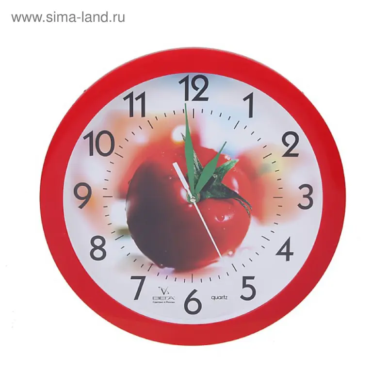 Часы настенные круглые "Томат", кухонные