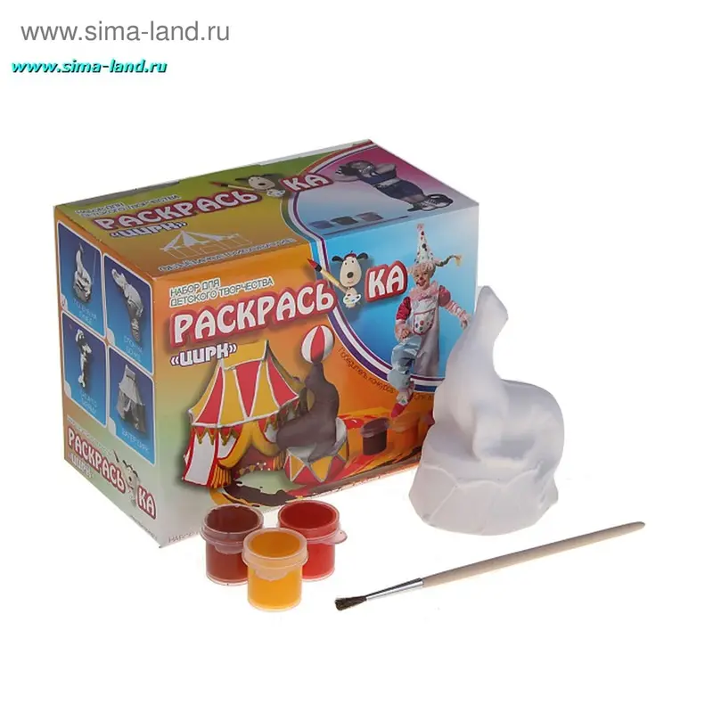 набор для ДТ Раскрась-ка (цирк-тюлень на тумбе) в кор