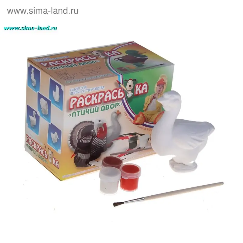 набор для ДТ Раскрась-ка (птичий двор-гусь) в кор