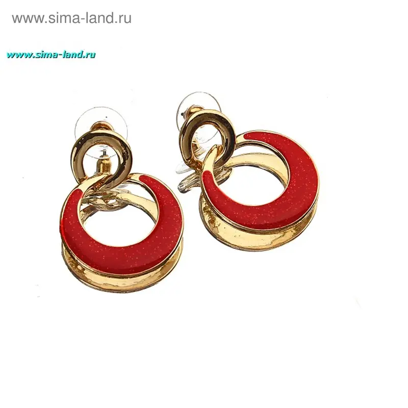 Серьги с эмалью «Круги»