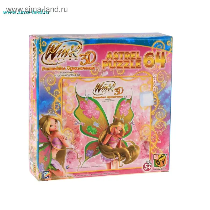 Пазл Винкс 3D "Фея Флора", 64 элемента