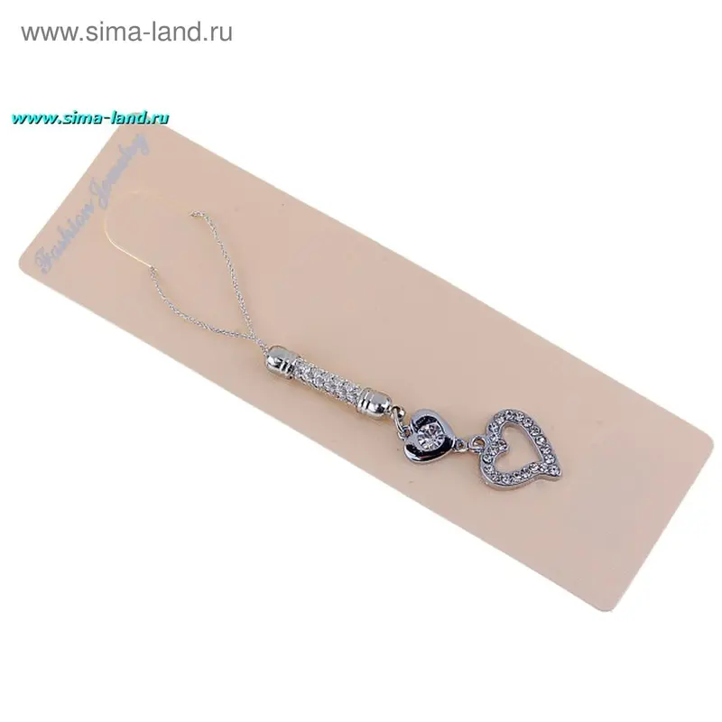подвеска д/сот стразы сердце