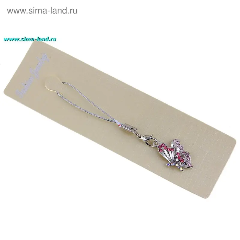 подвеска д/сот стразы бабочка