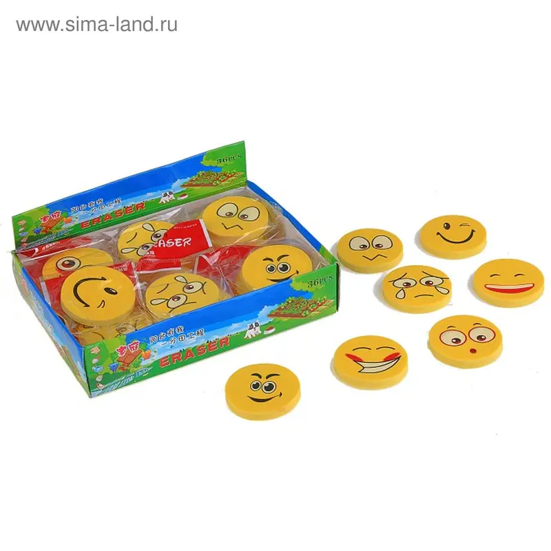Резинка стирательная "Смайл. Эмоции", микс
