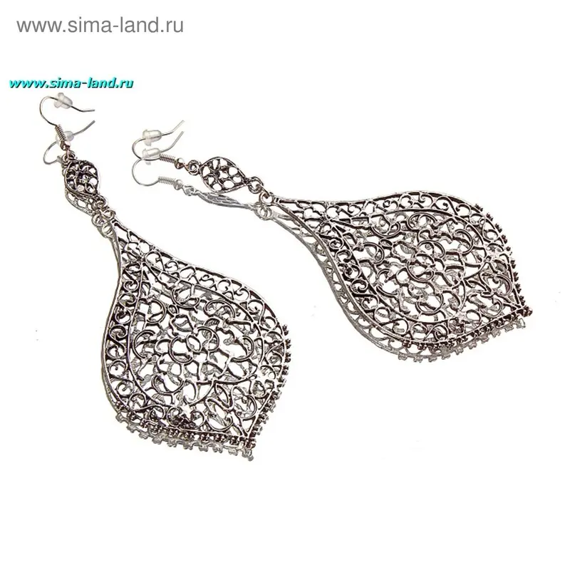 Серьги «Вдохновение» капля вытянутая ажурная