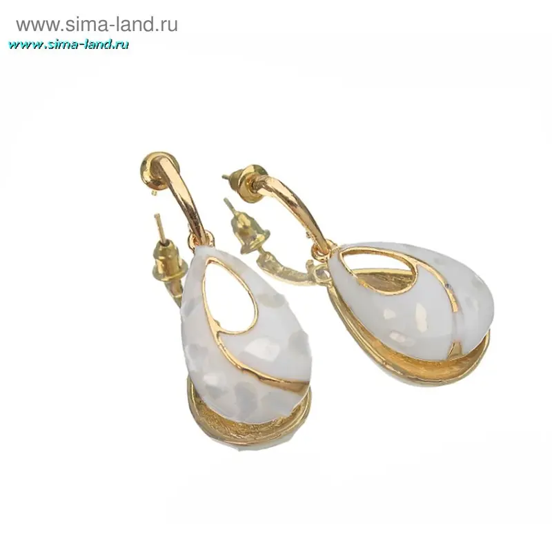 Серьги «Элегантные» капля белая