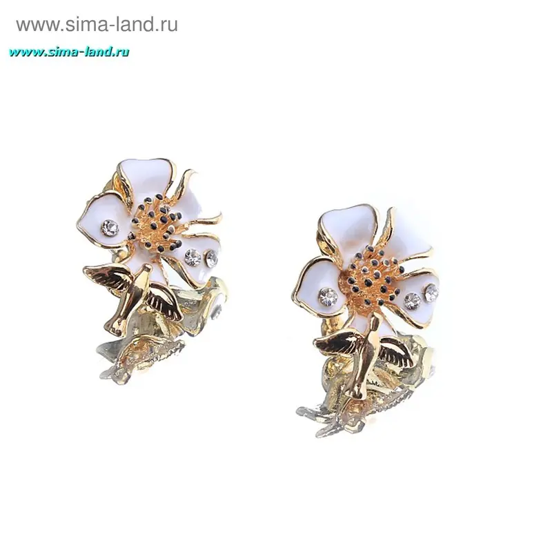 Серьги с эмалью «Калибри», цвет голубой, розовый