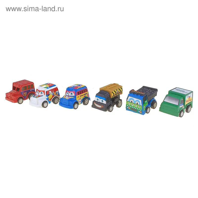 Набор машинок детских, 6 шт