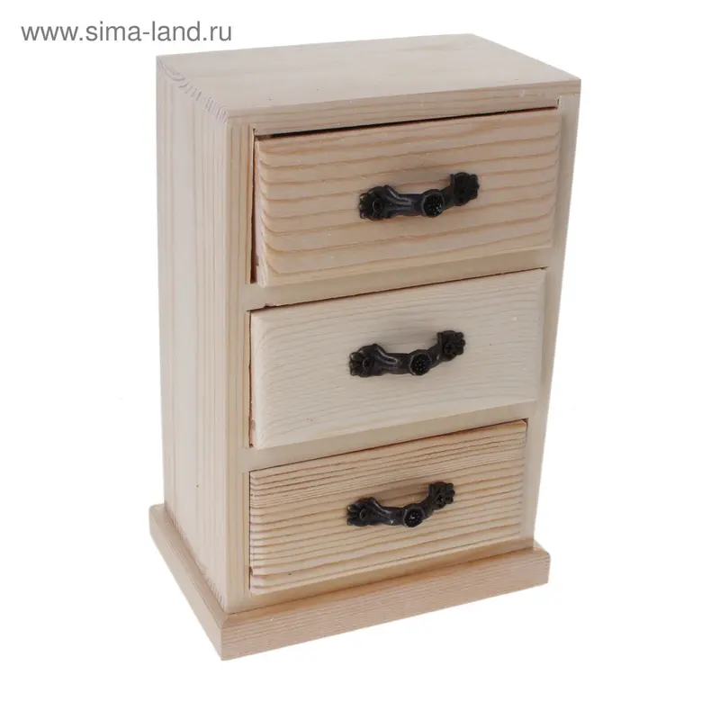 шкатулка дерево комод 3 ящика 17*11,5*8 см