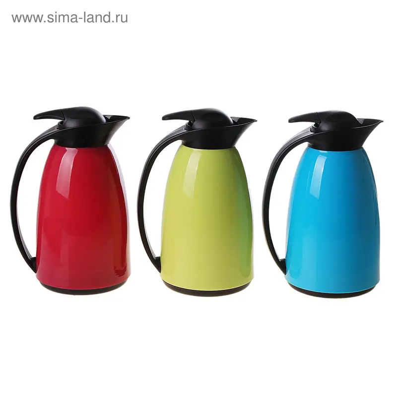 Термос - кофейник со стеклянной колбой, 1 л, микс
