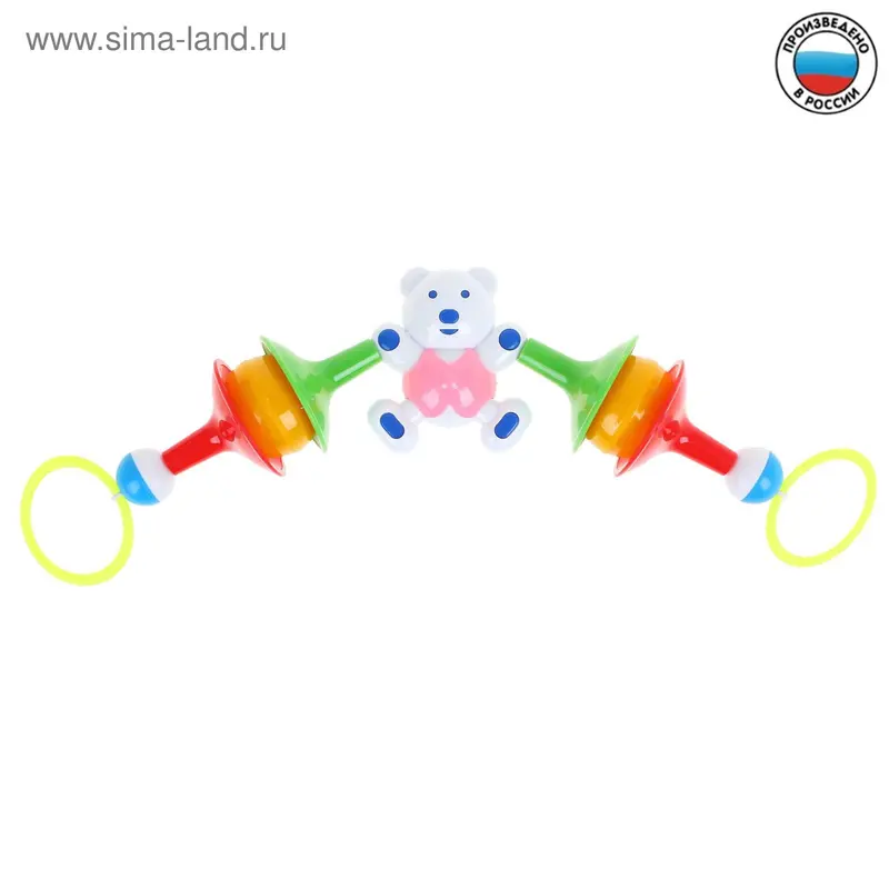 Погремушка-подвеска «Мишка-штангист», цвета МИКС