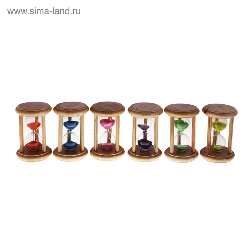Часы песочные круглые, рамка три колонны прямые, цвета микс