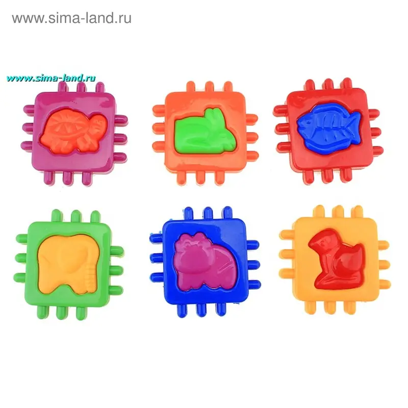 Игрушка логическая, "Кубик-конструктор" с фигурами животных