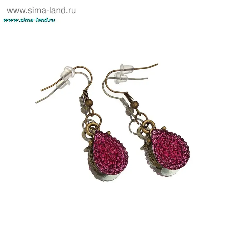 Серьги со стразами «Капля»