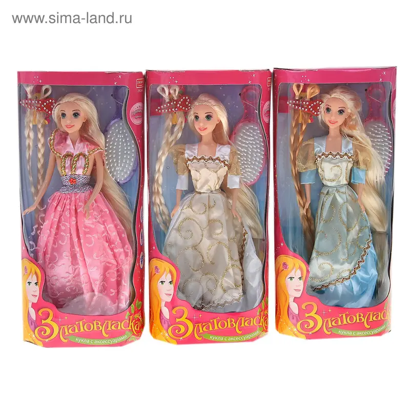 Кукла "Златовласка с расческой", микс