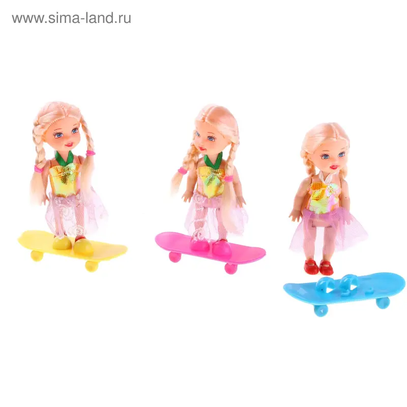 Кукла "Малышка со скейтом", микс