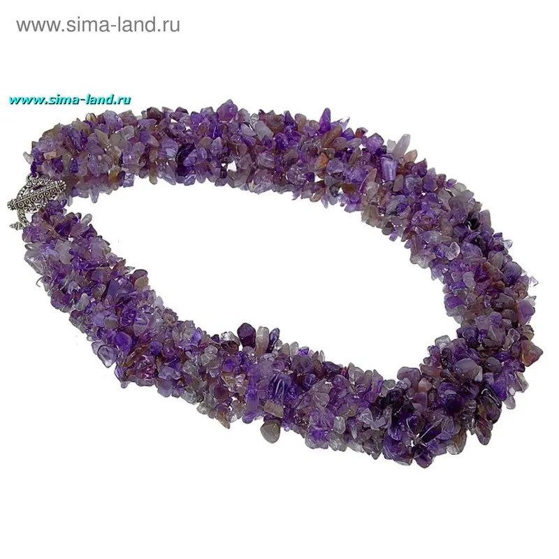 Бусы 4 ряда, крошка «Аметист», 44см