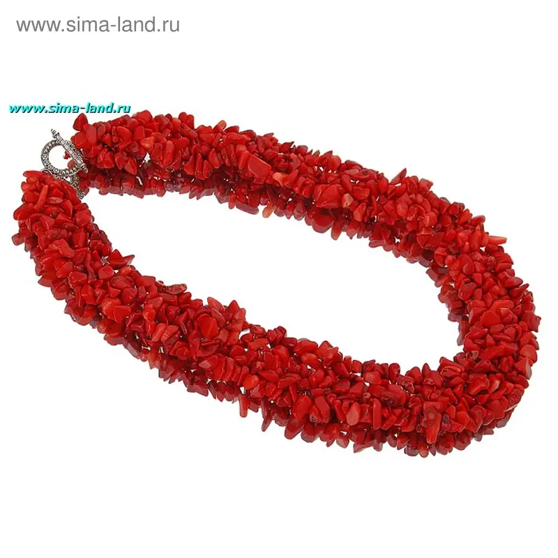 Бусы крошка косичкой «Коралл», 44см