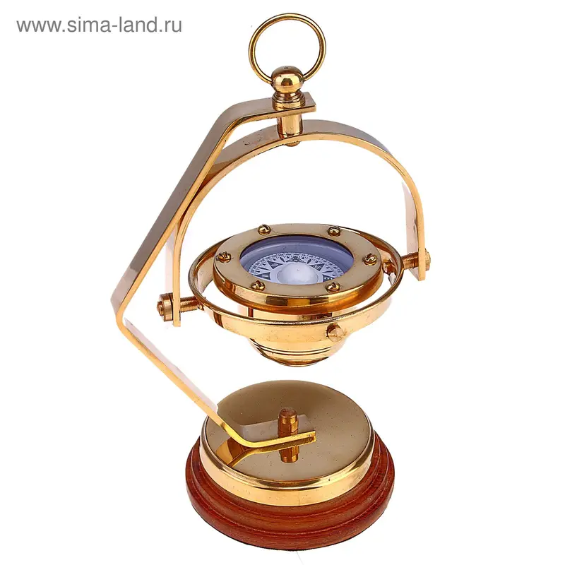 компас Сфера на деревянной подставке (20*12*11см)