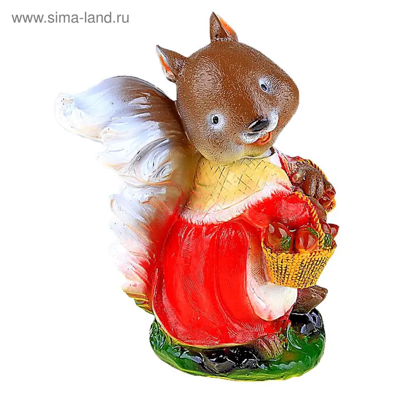 Копилка "Белка с корзинами" гипс 25*18*14см