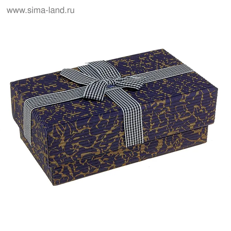 Коробка подарочная прямоугольная "Гофро", черная