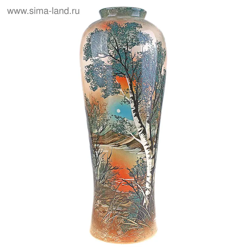 ваза напольная Кубок шамот живопись 00144 керамика