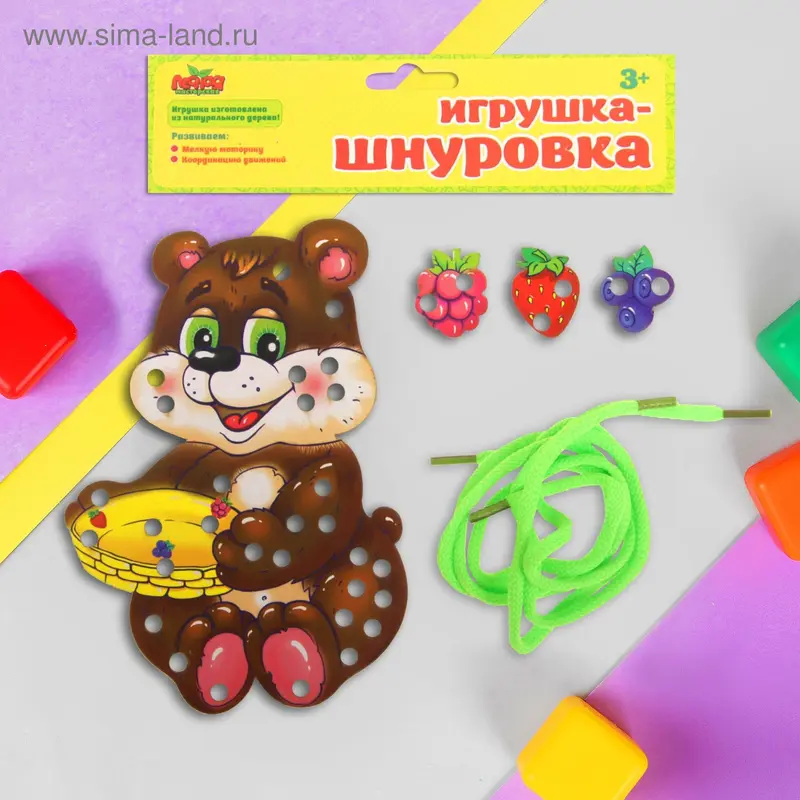 Шнуровка "Мишка с ягодками"