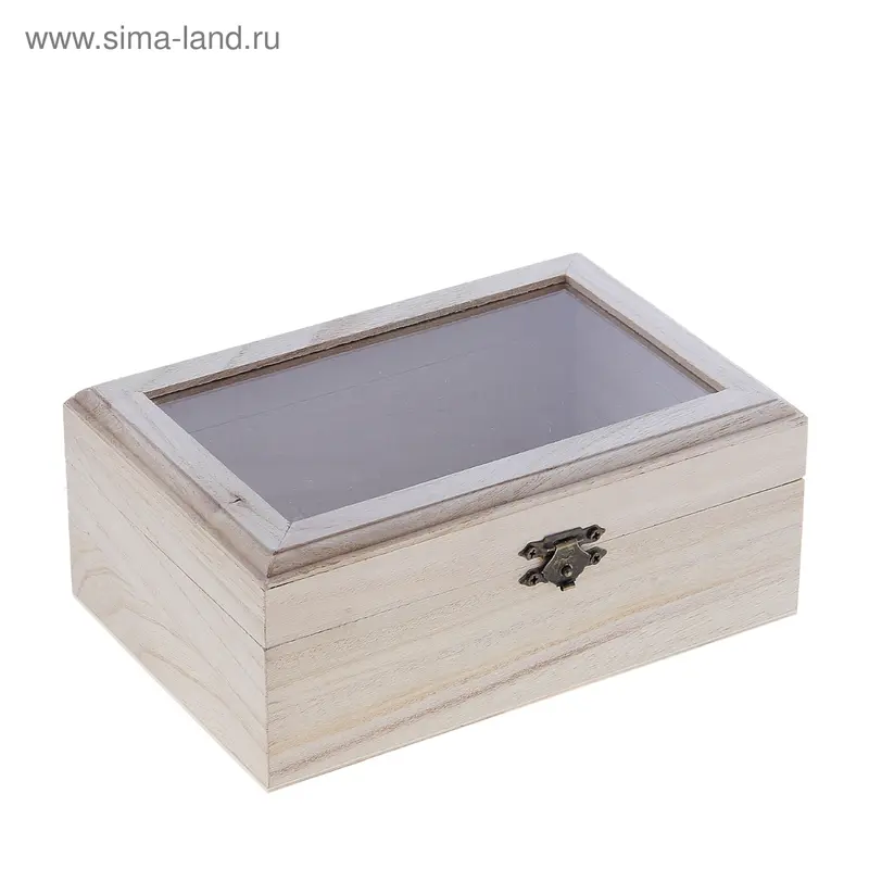Шкатулка для росписи, прямоугольник, стекл.вставки, 18х7×12 см