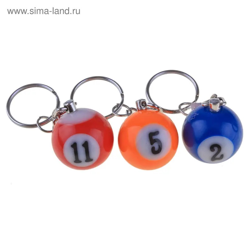 Брелок пластик "Шар" (набор 16 шт), МИКС
