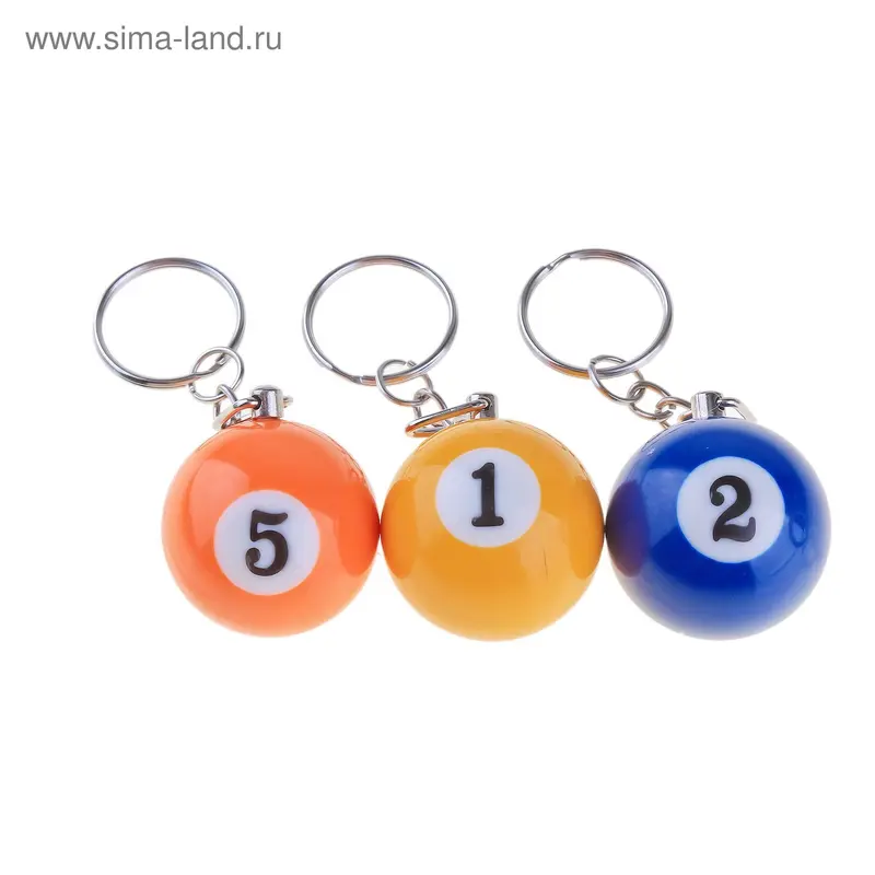 Брелок пластик "Шар" (набор 16 шт), МИКС