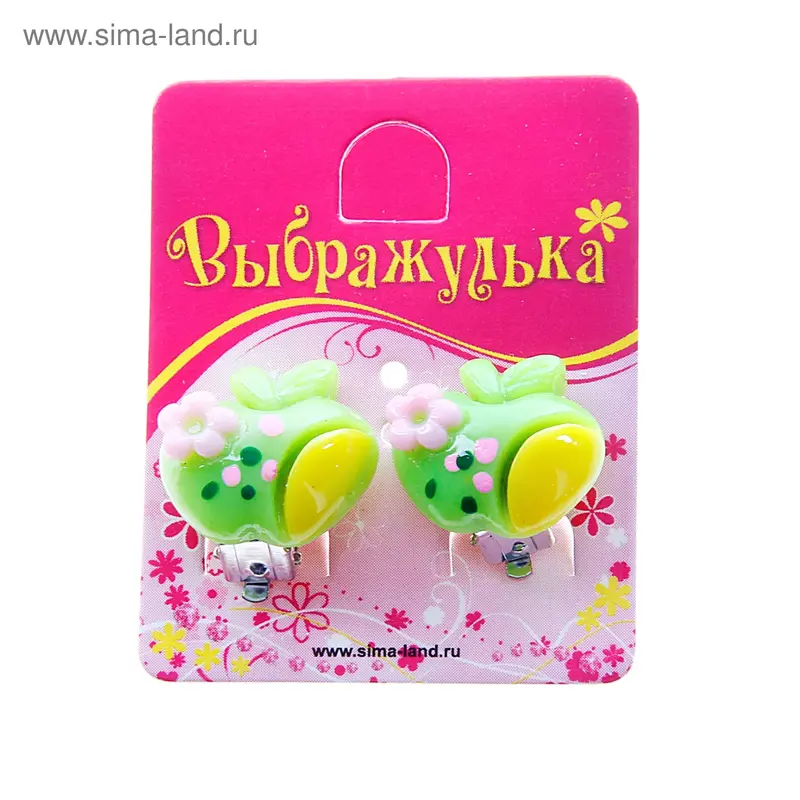 Серьги-клипсы детские "Выбражулька", цвет МИКС