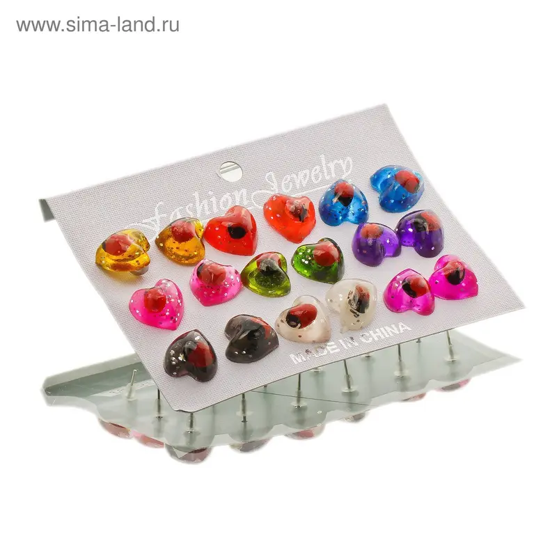 Серьги (набор 9 пар), цвет МИКС