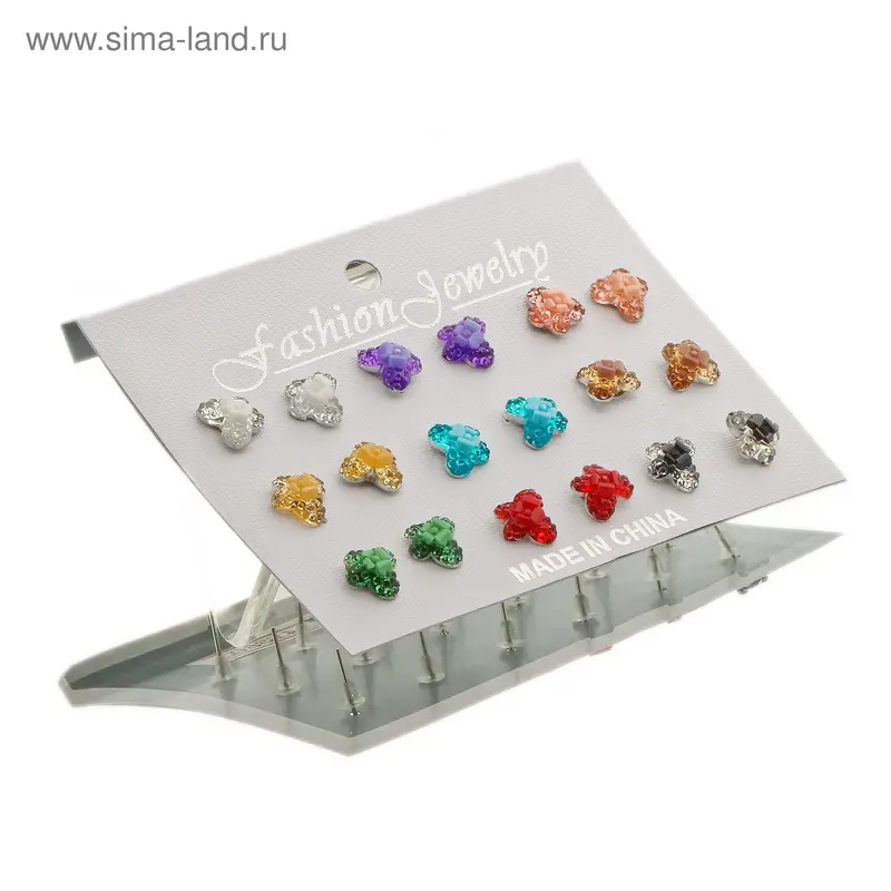 Серьги (набор 9 пар), цвет МИКС