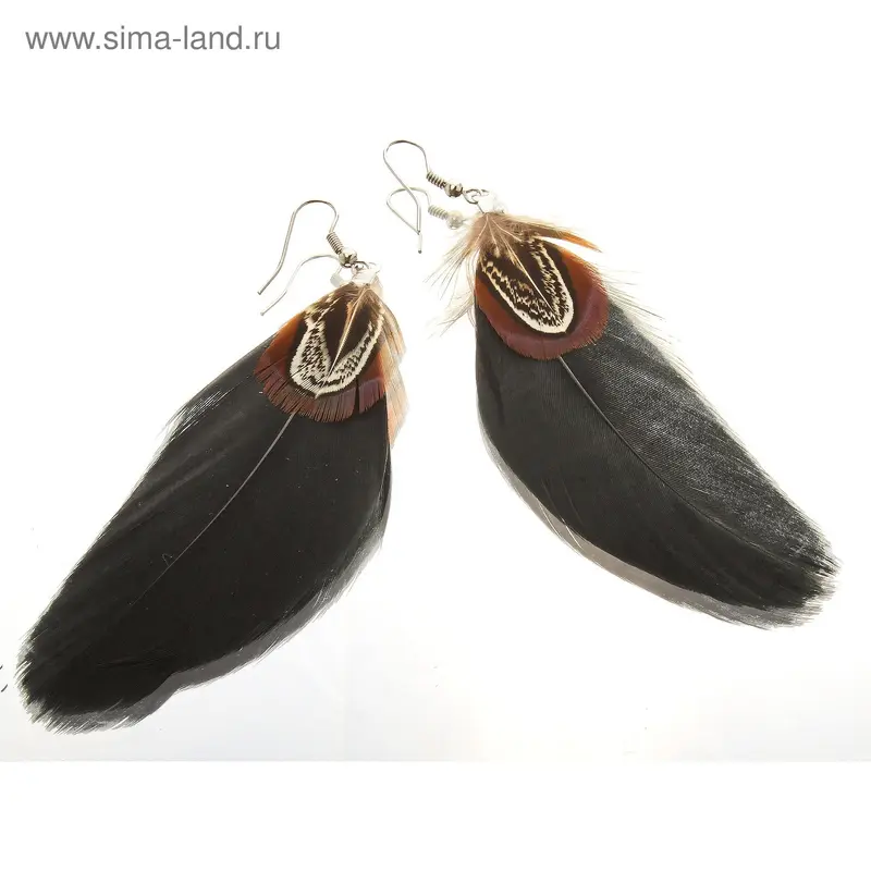 Серьги перья «Жар-птица» 12см
