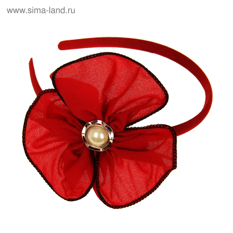 ободок для волос "Элегия" бутон красный