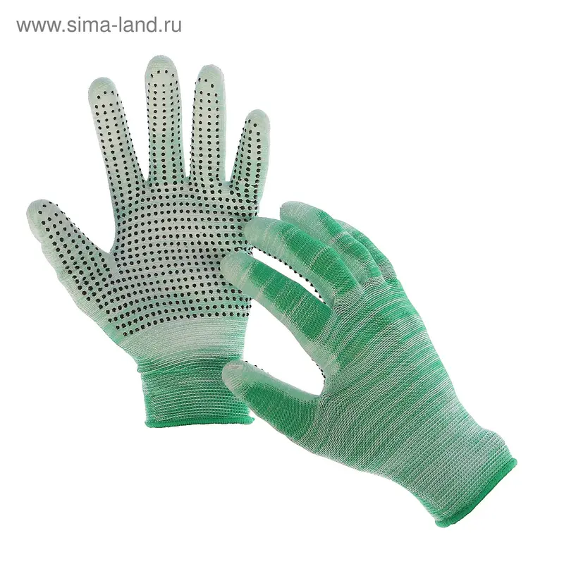 Перчатки нейлоновые, с латексной пропиткой, размер 9, цвет МИКС, Greengo