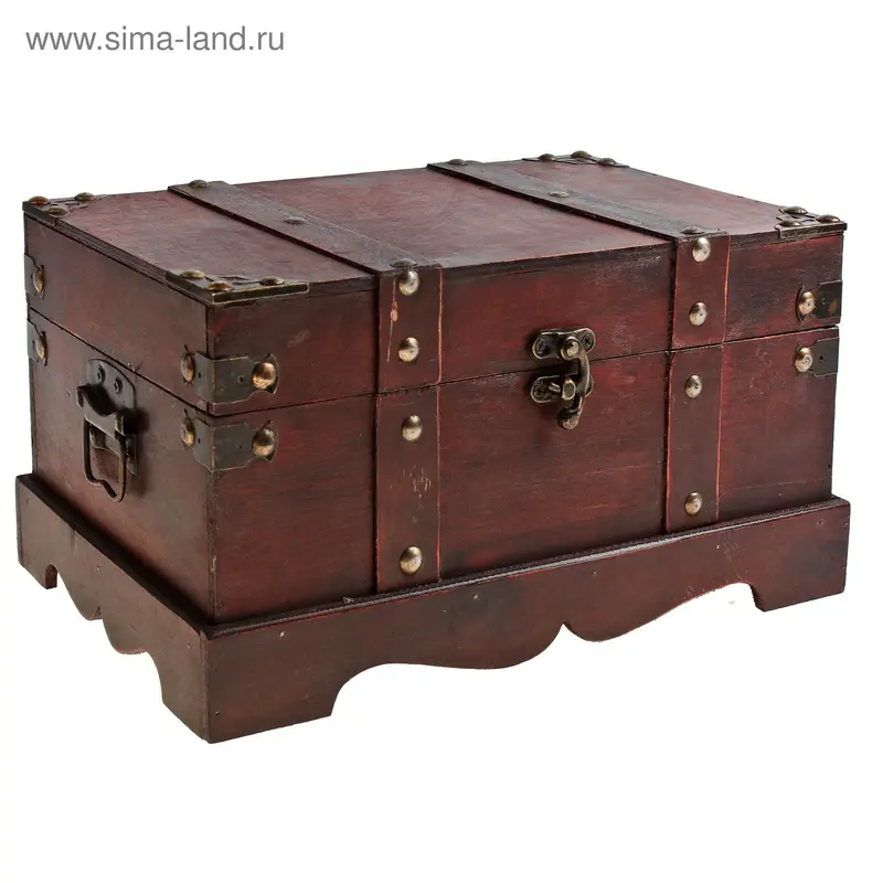 шкатулка дерево прямоугольник гладь 28,5*14,5*18,5 см