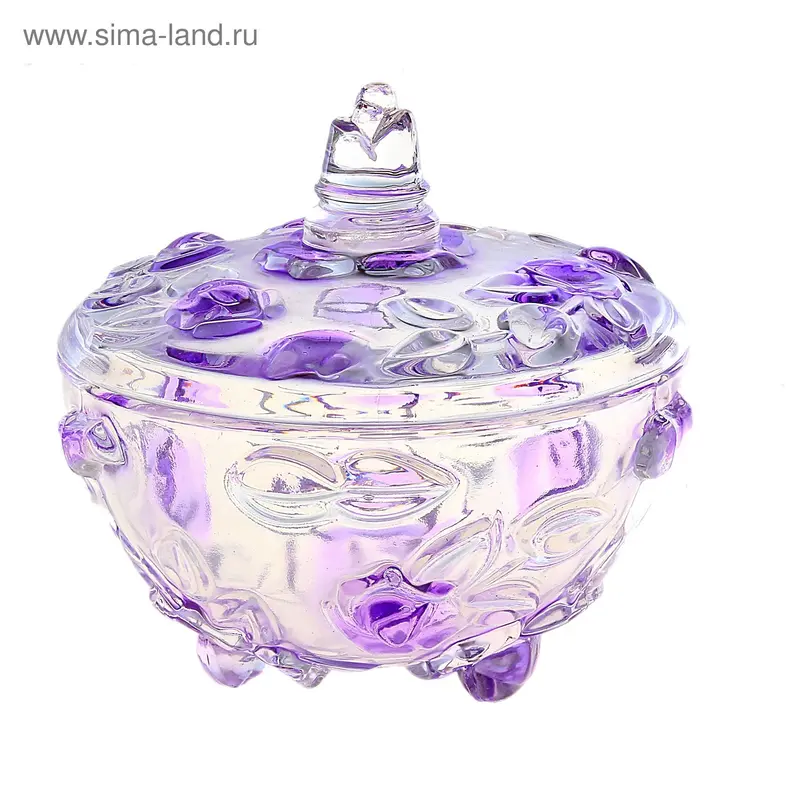 Конфетница "Сиреневые цветы", круглая