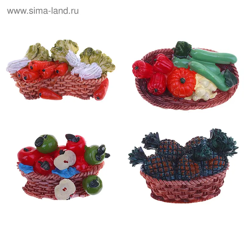 Магнит "Фрукты в лукошке" 8×5 см